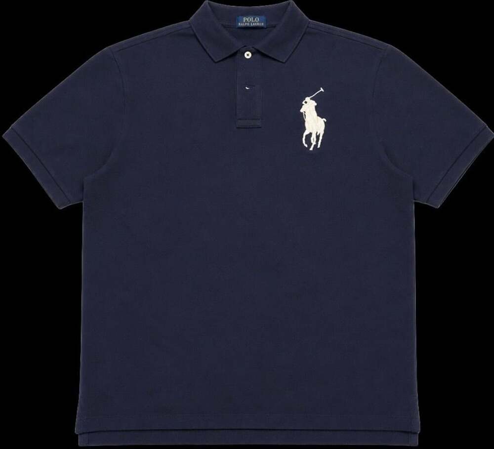 Polo Ralph Lauren Big Pony Mesh Polo Shirt Navy Blue XLT